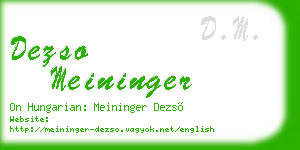 dezso meininger business card